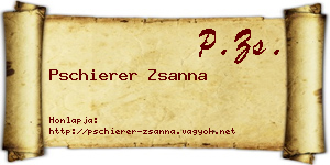 Pschierer Zsanna névjegykártya